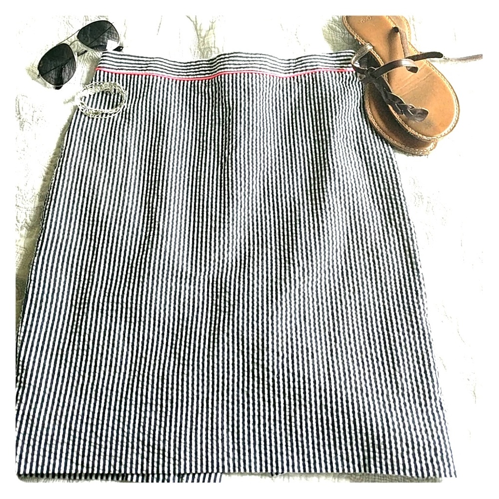 J. Crew Seer Sucker Pencil Skirt